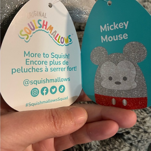 Squishmallows Gray and Orange Mickey Mouse Plush - Picture 3 of 4